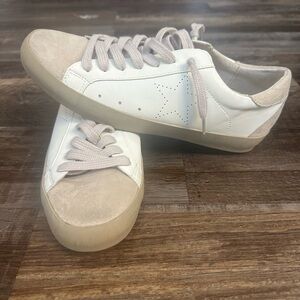 ShuShop White and Beige Sneakers